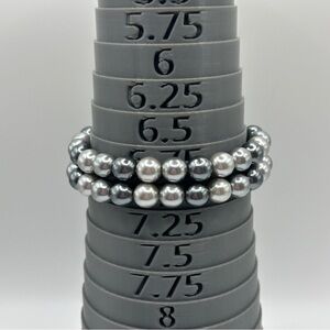 Luminous Napier Double Stranded Silver and Gray Pearl Bracelet
